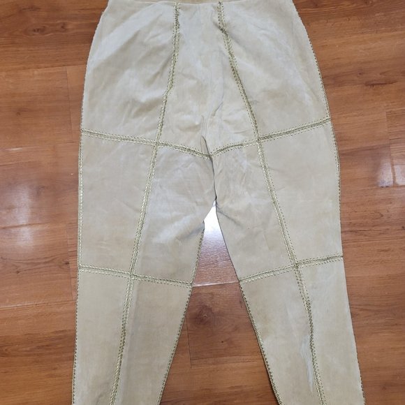 Vintage SMH Leather Suede Pants Camel 16 Pants - Picture 4 of 10